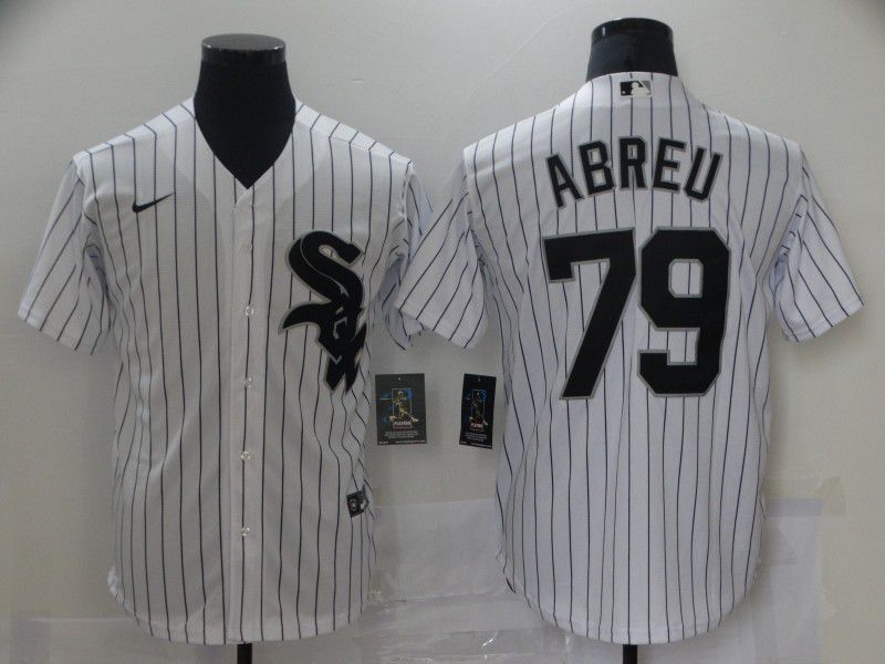 Men Chicago White Sox 79 Abreu White Game Nike 2021 MLB Jersey